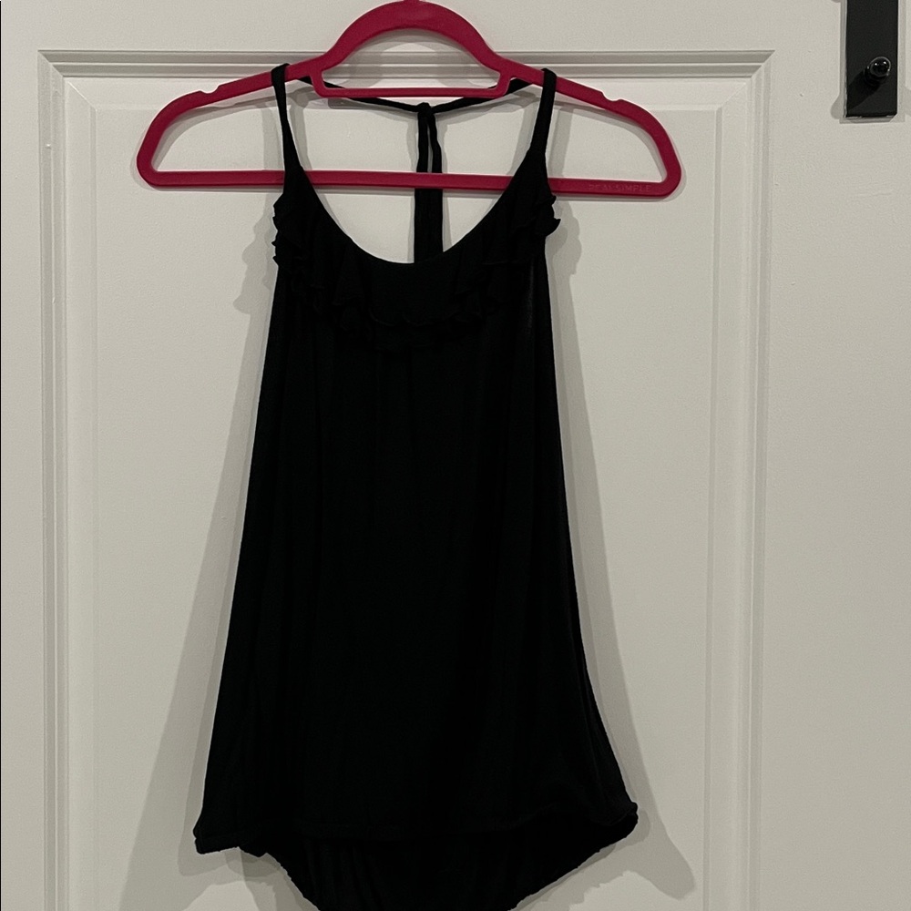 Old Navy Black Ruffle Halter Strap Top
